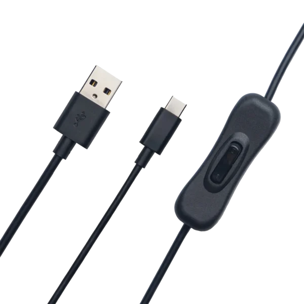 USB-A to USB-C Data Power Cable with ON/OFF Switch